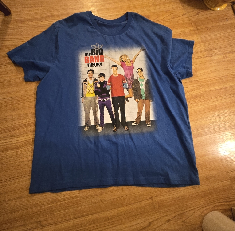 The Big Bang Theory cast Short Sleeve T Shirt Blue Size XL Unisex